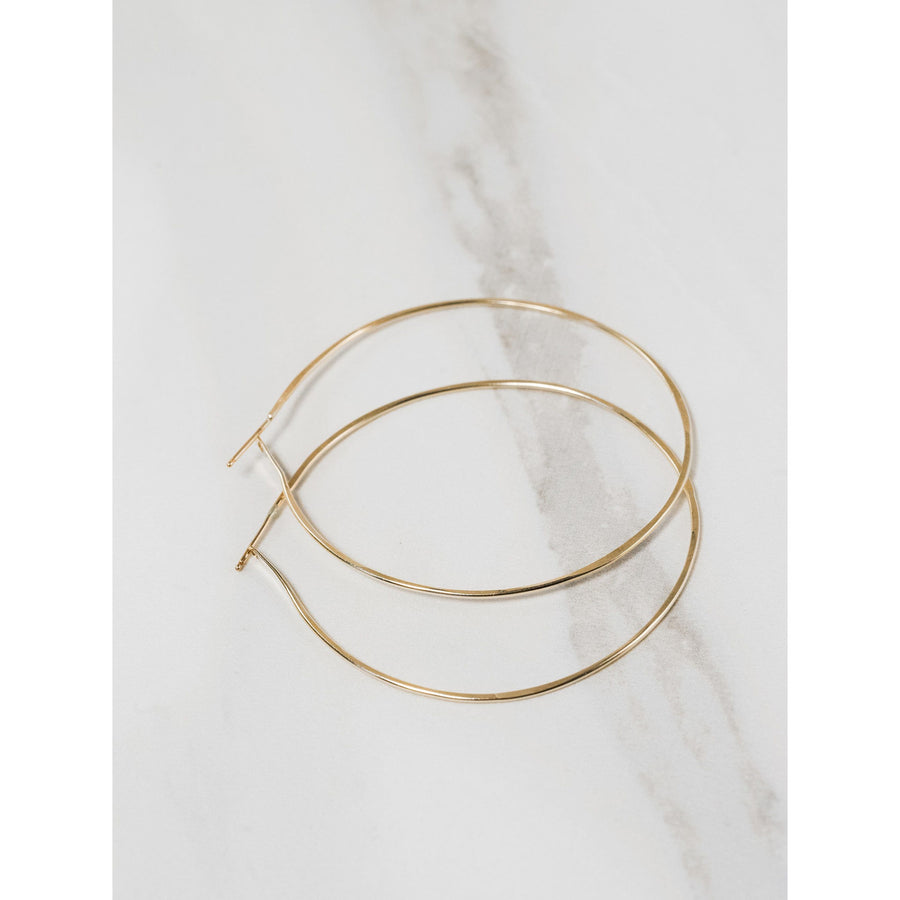 Gold Hammered Hoops - JoeLuc Jewelry 