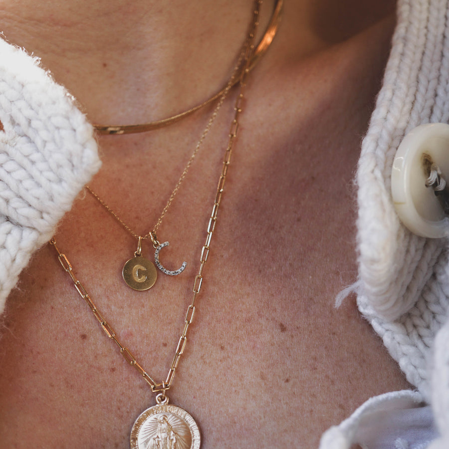Initial Charm Necklace – Quad Espresso Jewelry