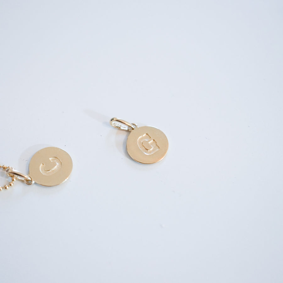 14kt Initial Disk Charm – JoeLuc - Main Image